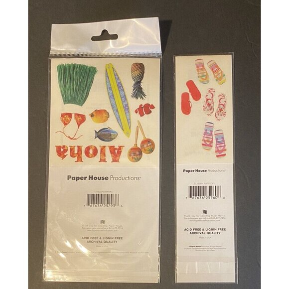 Hawaiian Tropical Themed Stickers Lot of 2 Flip Flops Scrapbooking Card Making - Picture 4 of 4